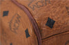 Authentic MCM Visetos Leather Vintage 2Way Shoulder Boston Bag Brown 1681E