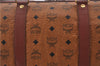 Authentic MCM Visetos Leather Vintage 2Way Shoulder Boston Bag Brown 1681E