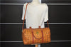 Authentic MCM Visetos Leather Vintage 2Way Shoulder Boston Bag Brown 1681E