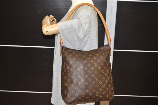 Authentic Louis Vuitton Monogram Looping GM Shoulder Bag M51145 LV 1681F
