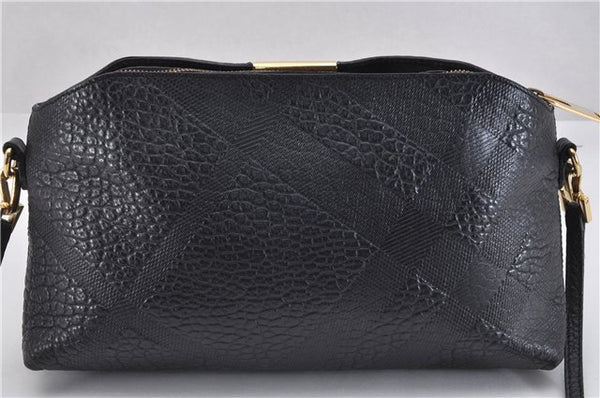 Authentic BURBERRY Vintage Leather Shoulder Cross Body Bag Purse Black 1682F