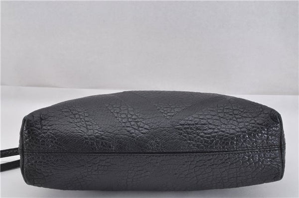 Authentic BURBERRY Vintage Leather Shoulder Cross Body Bag Purse Black 1682F