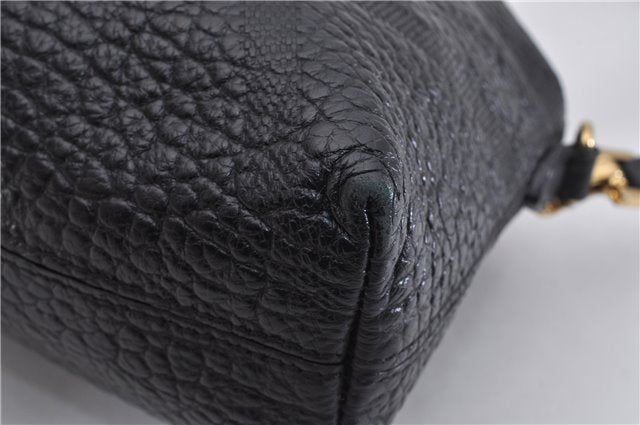 Authentic BURBERRY Vintage Leather Shoulder Cross Body Bag Purse Black 1682F
