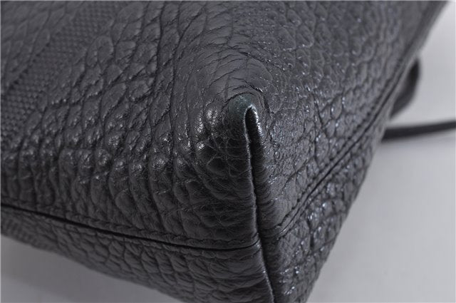 Authentic BURBERRY Vintage Leather Shoulder Cross Body Bag Purse Black 1682F