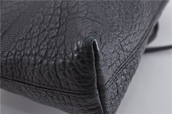Authentic BURBERRY Vintage Leather Shoulder Cross Body Bag Purse Black 1682F