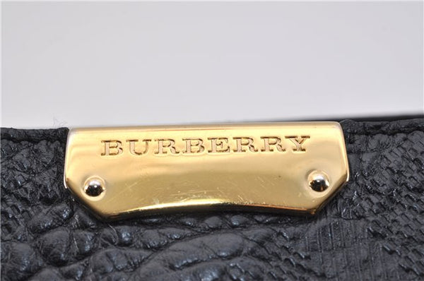 Authentic BURBERRY Vintage Leather Shoulder Cross Body Bag Purse Black 1682F