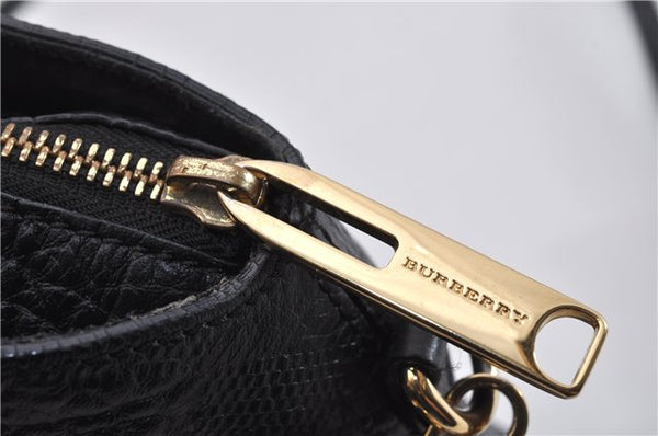 Authentic BURBERRY Vintage Leather Shoulder Cross Body Bag Purse Black 1682F