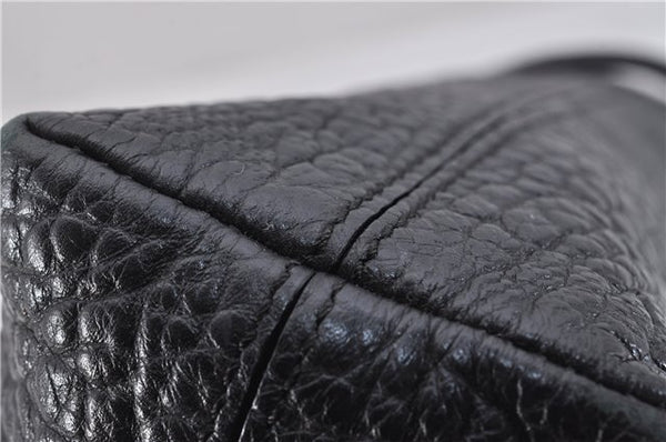 Authentic BURBERRY Vintage Leather Shoulder Cross Body Bag Purse Black 1682F