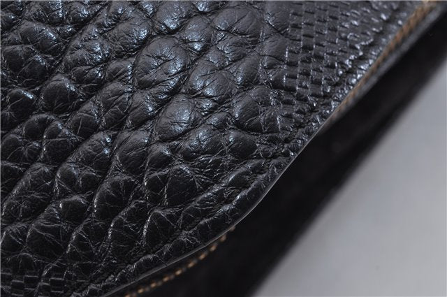 Authentic BURBERRY Vintage Leather Shoulder Cross Body Bag Purse Black 1682F