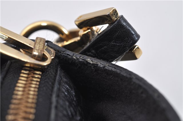 Authentic BURBERRY Vintage Leather Shoulder Cross Body Bag Purse Black 1682F