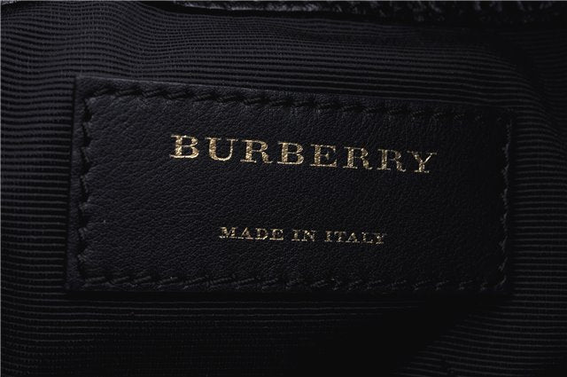 Authentic BURBERRY Vintage Leather Shoulder Cross Body Bag Purse Black 1682F