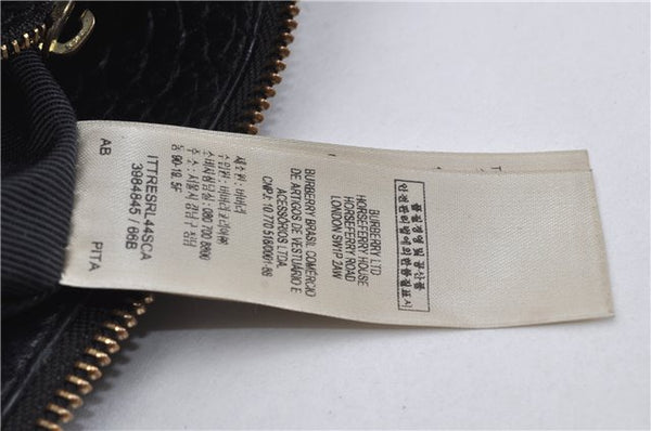 Authentic BURBERRY Vintage Leather Shoulder Cross Body Bag Purse Black 1682F