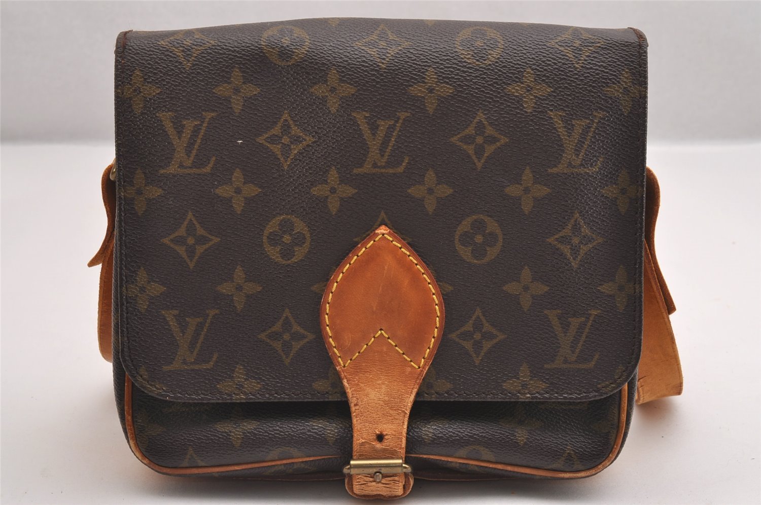 Authentic Louis Vuitton Monogram Cartouchiere MM M51253 Shoulder Cross Bag 1683I