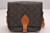 Authentic Louis Vuitton Monogram Cartouchiere MM M51253 Shoulder Cross Bag 1683I