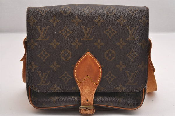 Authentic Louis Vuitton Monogram Cartouchiere MM M51253 Shoulder Cross Bag 1683I