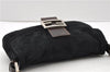 Authentic FENDI Mamma Baguette Shoulder Hand Bag Suede Leather Black 1684D