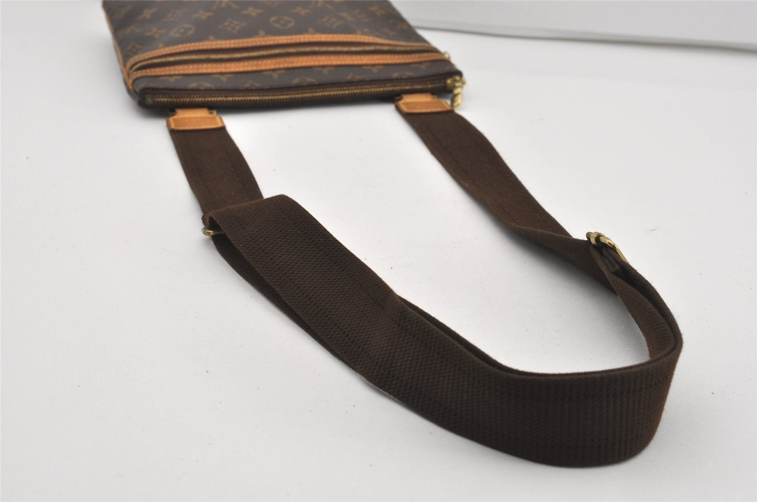 Auth Louis Vuitton Monogram Pochette Bosphore Shoulder Cross Bag M40044 LV 1686I