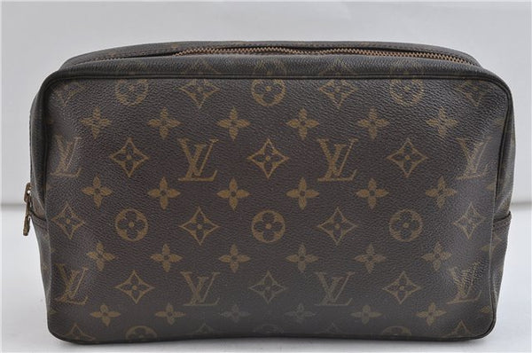 Auth Louis Vuitton Monogram Trousse Toilette 28 Clutch Hand Bag M47522 LV 1687D