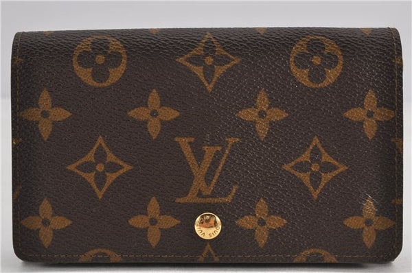 Auth Louis Vuitton Monogram Porte Monnaie Billets Tresor Wallet M61730 LV 1688F