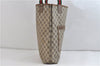 Authentic GUCCI Web Sherry Line Shoulder Tote Bag GG PVC Leather Brown 1689D