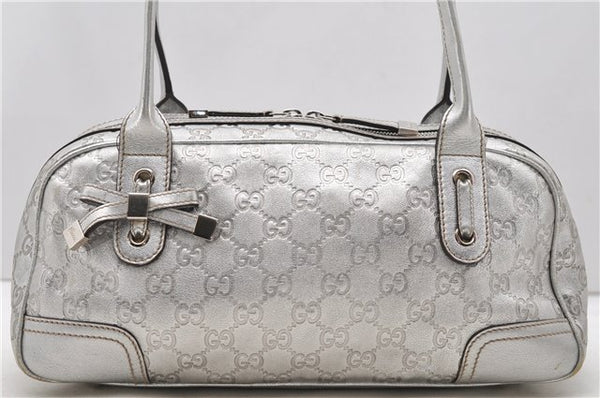 Auth GUCCI Princy Guccissima GG Leather Shoulder Hand Bag 161720 Silver 1690D