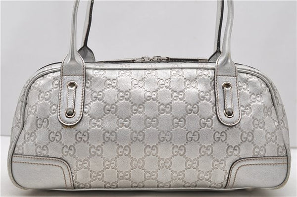 Auth GUCCI Princy Guccissima GG Leather Shoulder Hand Bag 161720 Silver 1690D