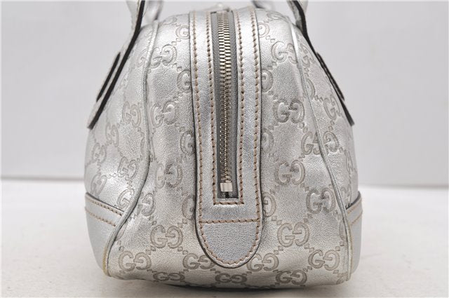 Auth GUCCI Princy Guccissima GG Leather Shoulder Hand Bag 161720 Silver 1690D