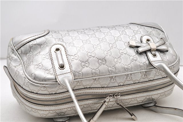 Auth GUCCI Princy Guccissima GG Leather Shoulder Hand Bag 161720 Silver 1690D