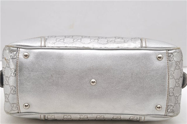 Auth GUCCI Princy Guccissima GG Leather Shoulder Hand Bag 161720 Silver 1690D