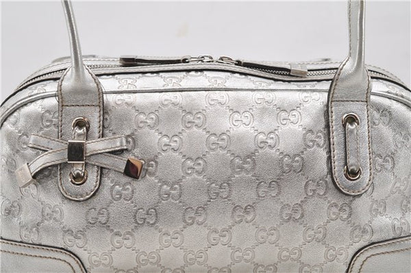 Auth GUCCI Princy Guccissima GG Leather Shoulder Hand Bag 161720 Silver 1690D