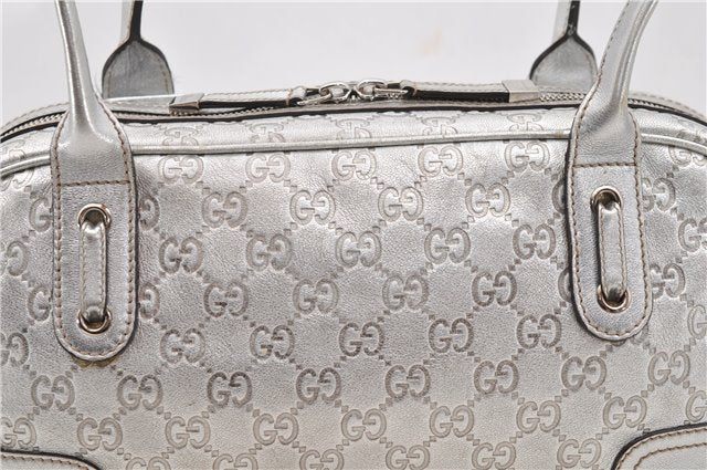 Auth GUCCI Princy Guccissima GG Leather Shoulder Hand Bag 161720 Silver 1690D