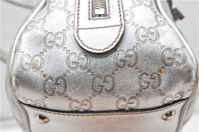 Auth GUCCI Princy Guccissima GG Leather Shoulder Hand Bag 161720 Silver 1690D