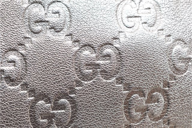 Auth GUCCI Princy Guccissima GG Leather Shoulder Hand Bag 161720 Silver 1690D