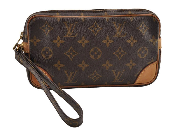 Authentic Louis Vuitton Monogram Marly Dragonne PM M51827 Clutch Hand Bag 1690I