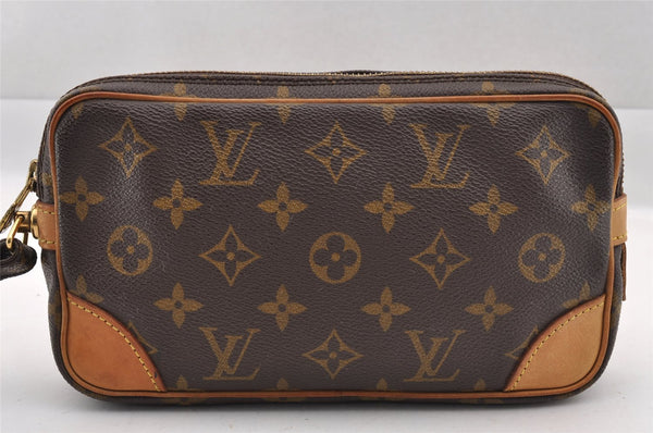 Authentic Louis Vuitton Monogram Marly Dragonne PM M51827 Clutch Hand Bag 1690I
