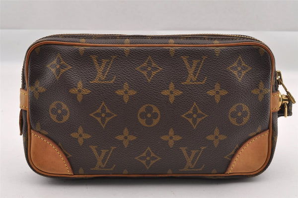 Authentic Louis Vuitton Monogram Marly Dragonne PM M51827 Clutch Hand Bag 1690I