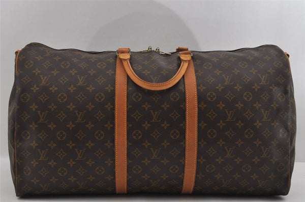 Authentic Louis Vuitton Monogram Keepall Bandouliere 60 M41412 Boston Bag 1691I