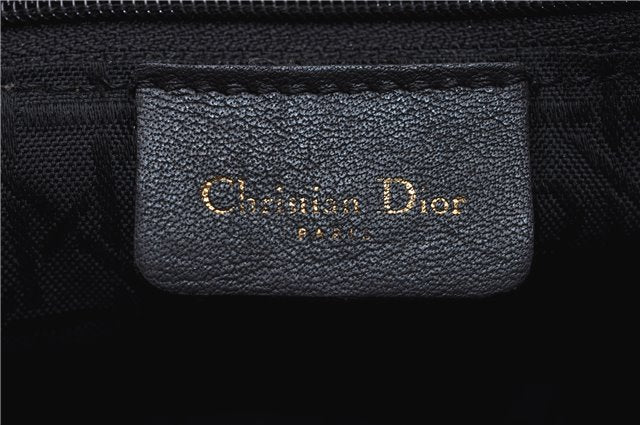 Authentic Christian Dior Lady Dior Cannage Nylon Leather Hand Bag Red CD 1692D