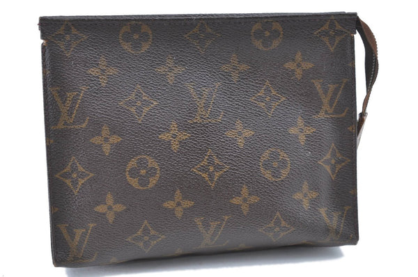 Auth LOUIS VUITTON Monogram Poche Toilette 19 Cosmetics Pouch M47544 Junk 1693A