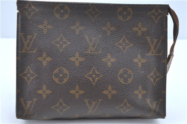 Auth LOUIS VUITTON Monogram Poche Toilette 19 Cosmetics Pouch M47544 Junk 1693A