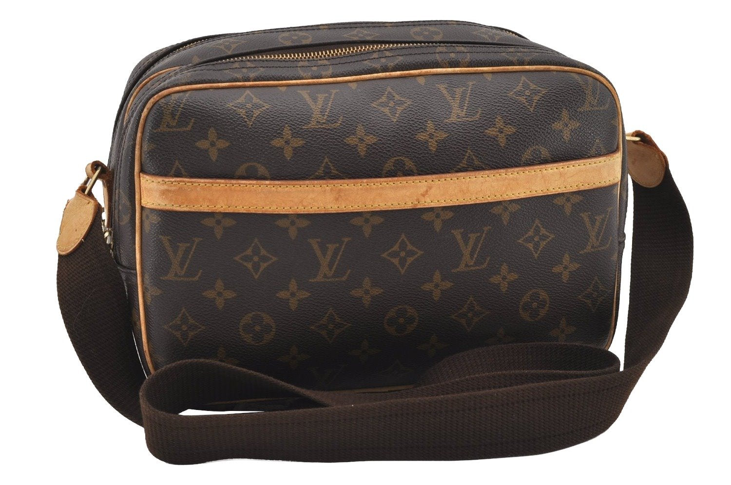 Authentic Louis Vuitton Monogram Reporter PM Shoulder Cross Bag M45254 LV 1694I