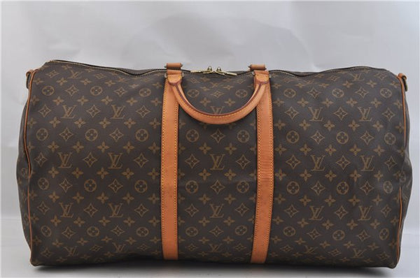 Authentic Louis Vuitton Monogram Keepall Bandouliere 60 M41412 Boston Bag 1695F