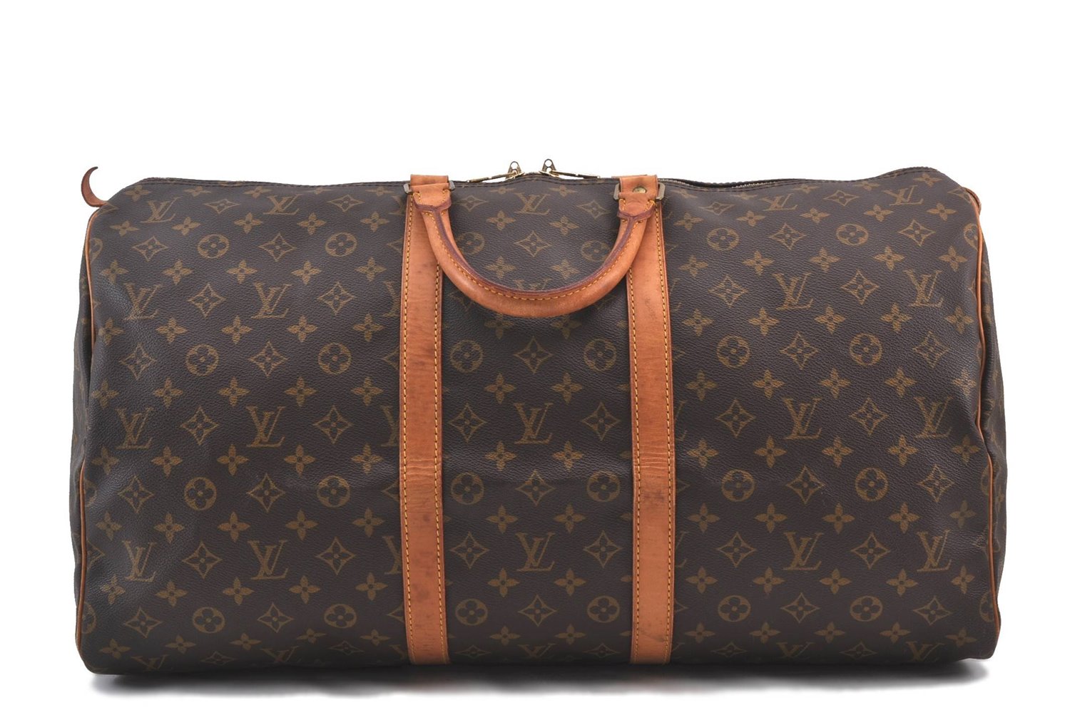 Authentic Louis Vuitton Monogram Keepall 55 Boston Bag M41424 LV 1696D