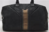 Authentic YVES SAINT LAURENT Easy Boston Bag Nuback Leather 208314 Black 1698D