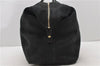 Authentic YVES SAINT LAURENT Easy Boston Bag Nuback Leather 208314 Black 1698D