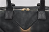 Authentic YVES SAINT LAURENT Easy Boston Bag Nuback Leather 208314 Black 1698D