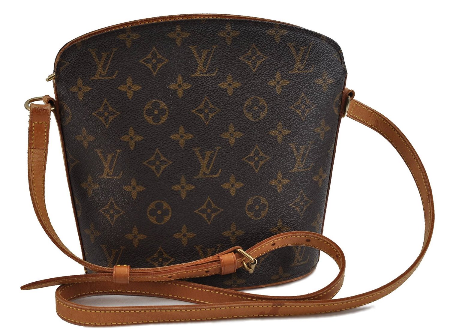 Authentic Louis Vuitton Monogram Drouot Shoulder Cross Body Bag M51290 LV 1704D