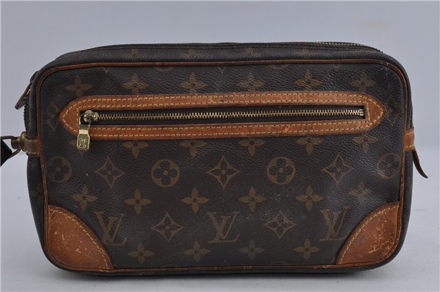 Auth Louis Vuitton Monogram Marly Dragonne GM Clutch Hand Bag M51825 LV 1705D