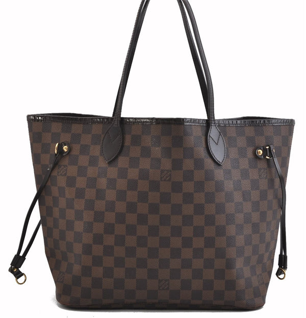 Authentic Louis Vuitton Damier Neverfull MM Shoulder Tote Bag N51105 LV 1707F
