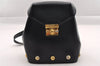 Authentic Salvatore Ferragamo Heel Motif Backpack Purse Leather Black Junk 1707I